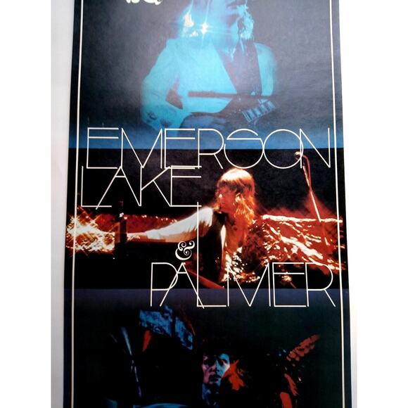 Emerson Lake & Palmer Band Poster Original 1975 Prog Art Rock Music NOS 22" ELP - Picture 2 of 7